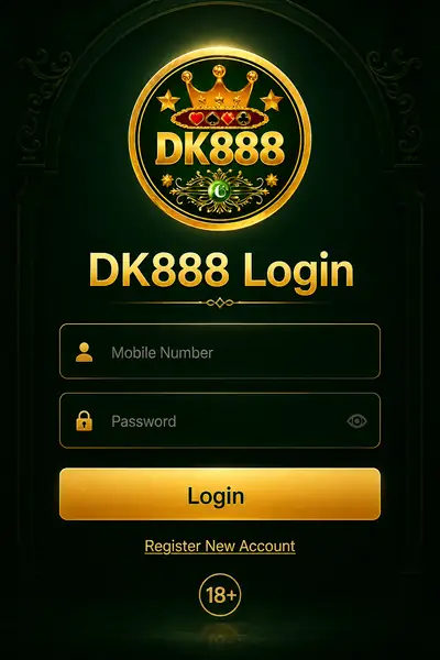 Dk888 login screen preview on a mobile phone