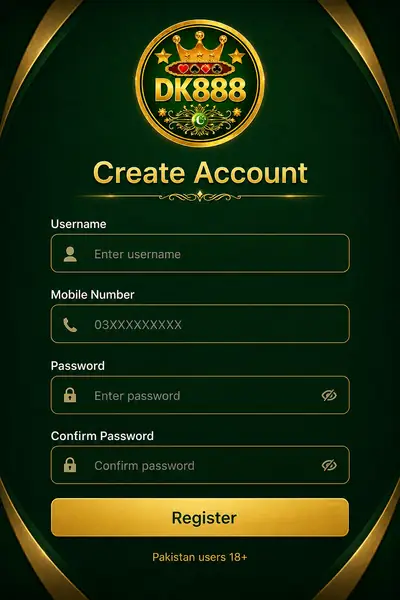 Dk888 register screen preview on a mobile phone